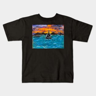 Sailing at Sunset Kids T-Shirt